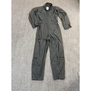 Vintage U.S. Military Coveralls Mens 38R Green CWU-27/P Flyers Flight Suit